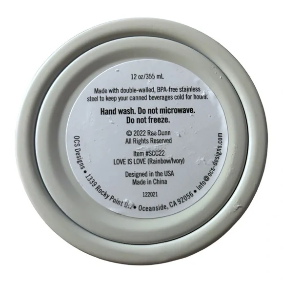 Rae Dunn Love Is Love Rainbow Pride Slim Can Cooler - Picture 5 of 5